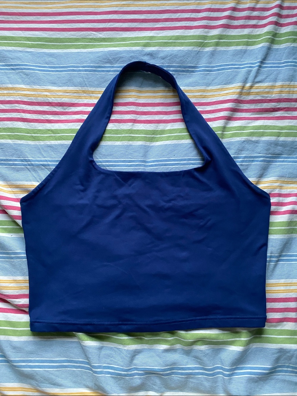ReoRia Navy Blue Crop Halter Tank Top